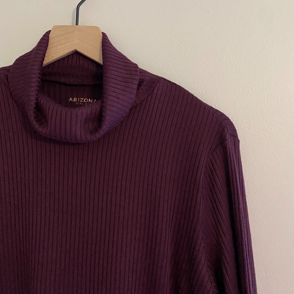 Cropped Long Sleeve Ribbed Y2K Top XL Arizona Jean Co NWT - Picture 2 of 5